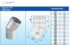 Schornstein Winkel 30° Einwandig - Eka Complex E -Kamin Heizgeräte 114 1