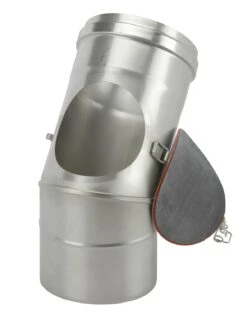 Schornstein Winkel 45° Einwandig Mit Prüföffnung - Eka Complex E -Kamin Heizgeräte 116 1