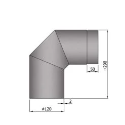 Rauchrohrbogen Stahl 2x 45° Hellgrau -Kamin Heizgeräte 12 251vammvgg0w0hpo