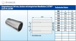 Schornsteinrohr Edelstahl 360 Mm Doppelwandig Kürzbar Wandfutter - Eka Complex D 25 9 Schornsteinrohr Edelstahl 360 Mm Doppelwandig Kürzbar Wandfutter - Eka Complex D 25 -Kamin Heizgeräte 1209 2