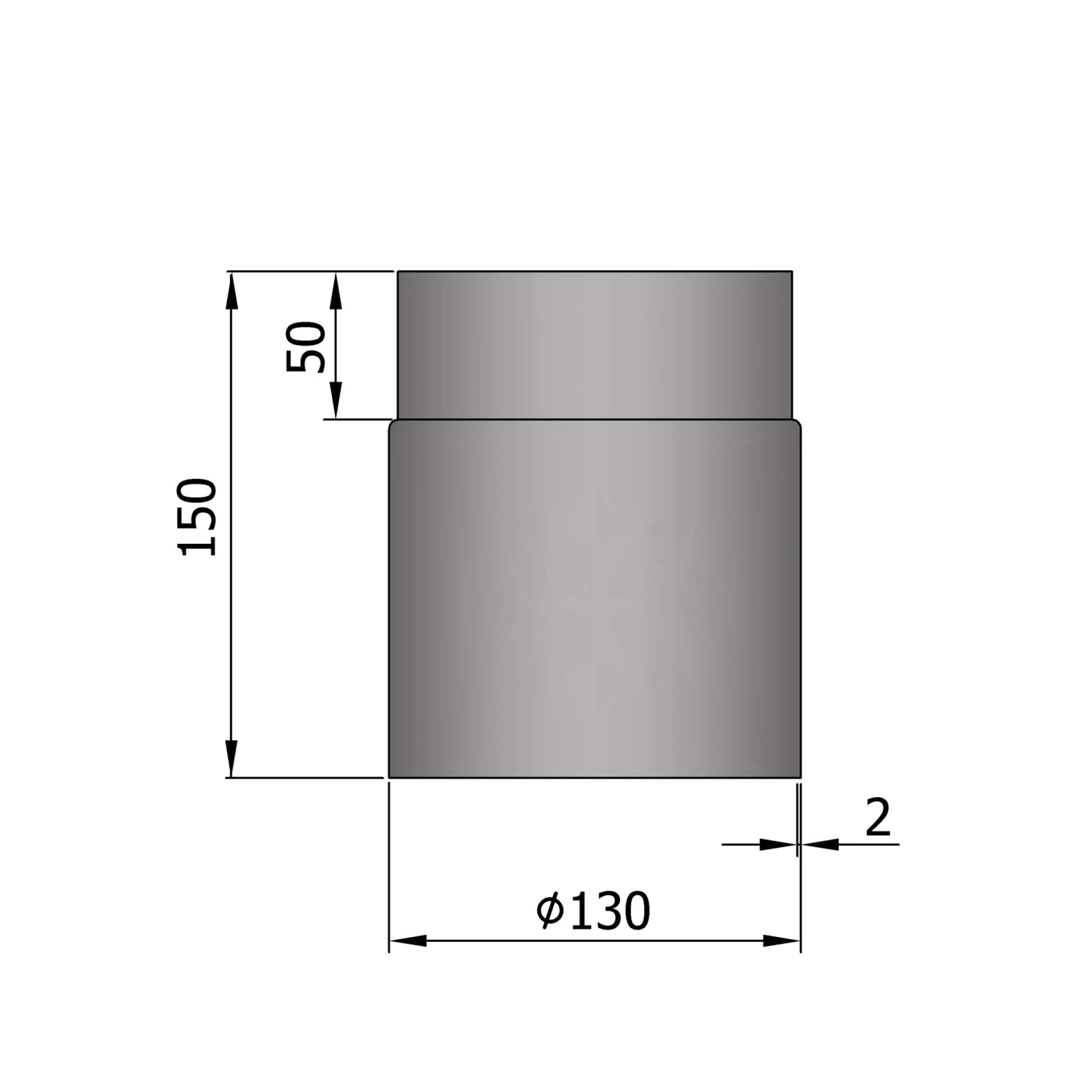 Rauchrohr Stahl 150 Mm Hellgrau 6 Rauchrohr Stahl 150 Mm Hellgrau – Bild 4