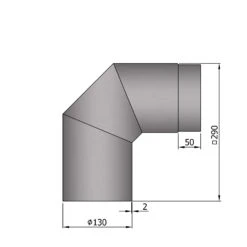 Rauchrohrbogen Stahl 2x 45° Hellgrau -Kamin Heizgeräte 13 251oyigqwcaeot8w