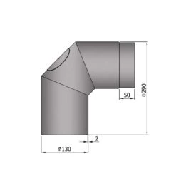 Rauchrohrbogen Stahl 2x 45° Hellgrau Mit Tür -Kamin Heizgeräte 13 253bk9rtc4ml3ocd