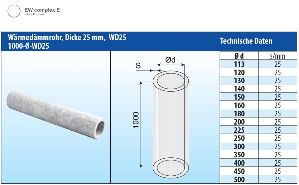 Wärmedämmrohr 1000 Mm Dämmstärke 25 Mm - Eka Complex E 6 Wärmedämmrohr 1000 Mm Dämmstärke 25 Mm - Eka Complex E – Bild 4