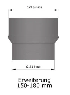 Erweiterung Rauchrohr Stahl Hellgrau, Eng-weit -Kamin Heizgeräte 15 935hzqmiyedgmkw6