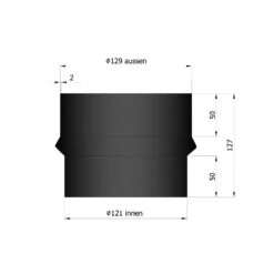 Erweiterung Rauchrohr Stahl Schwarz, Eng-weit -Kamin Heizgeräte 15 938zn8sasgrjstlr