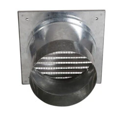 Außenluftgitter 23 X 23 Cm Edelstahl Mit Anschlussstutzen -Kamin Heizgeräte 1512 2