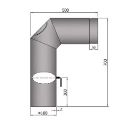 Anschlussrohr Stahl 2x 45° 700 X 500 Mm Hellgrau Mit Tür, Drosselklappe 8 Anschlussrohr Stahl 2x 45° 700 X 500 Mm Hellgrau Mit Tür, Drosselklappe -Kamin Heizgeräte 18 341w8tbu6plwdc6o