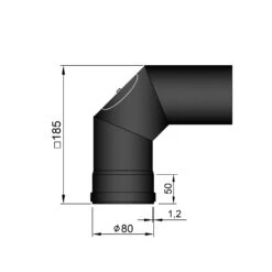 Pellet-Ofenrohrbogen Stahl 90° Schwarz Mit Tür 7 Pellet-Ofenrohrbogen Stahl 90° Schwarz Mit Tür -Kamin Heizgeräte 19 252czqf4acay43wh