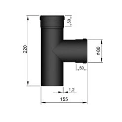 T-Stück Pellet-Ofenrohr Stahl 90° Schwarz, Steckende-Muffe 7 T-Stück Pellet-Ofenrohr Stahl 90° Schwarz, Steckende-Muffe -Kamin Heizgeräte 19 2864bczvqojwvuob