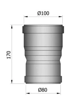 Steckverbinder, Reduzierung, Steckende-Steckende Für Pelletrohr Schwarz -Kamin Heizgeräte 196c2c06341a3e4ca4fac6a71081807e