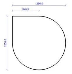 Kamin Bodenplatte, 6 Mm ESG-Klarglas, Tropfen 1250 X 1250 Mm