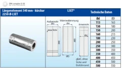 Schornsteinrohr Edelstahl 540 Mm Doppelwandig Kürzbar - Eka Complex D 25 -Kamin Heizgeräte 212 3