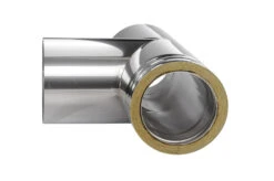 Feuerungsanschluss 90° Design Niedertemperatur Edelstahl Doppelwandig - Eka Cosmos D 25 -Kamin Heizgeräte 2200 150 f90n 2 0