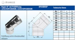 Schornstein Winkel 45° Doppelwandig Mit Prüföffnung Verkupfert - Eka Complex D 25 -Kamin Heizgeräte 2334 4