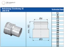 Reduzierung Edelstahl Einwandig - Eka Complex E 7 Reduzierung Edelstahl Einwandig - Eka Complex E -Kamin Heizgeräte 238 1