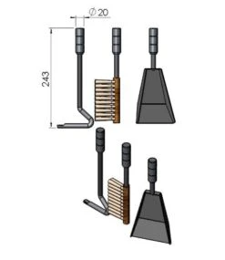 Kaminbesteck Holzfachtür TermaTech, Schwarz -Kamin Heizgeräte 2489 2