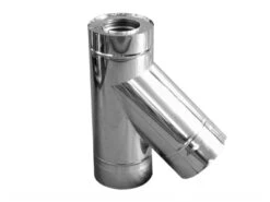 Feuerungsanschluss 45° Edelstahl Doppelwandig - Eka Complex D 25