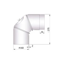 Rauchrohrbogen Stahl Verstellbar 0-90° Unlackiert Mit Tür -Kamin Heizgeräte 26 262ldy6afbjq6hcv