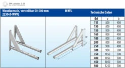 Wandkonsole Verstellbar 50-500 Mm Edelstahl Doppelwandig - Eka Complex D 25 -Kamin Heizgeräte 278 1