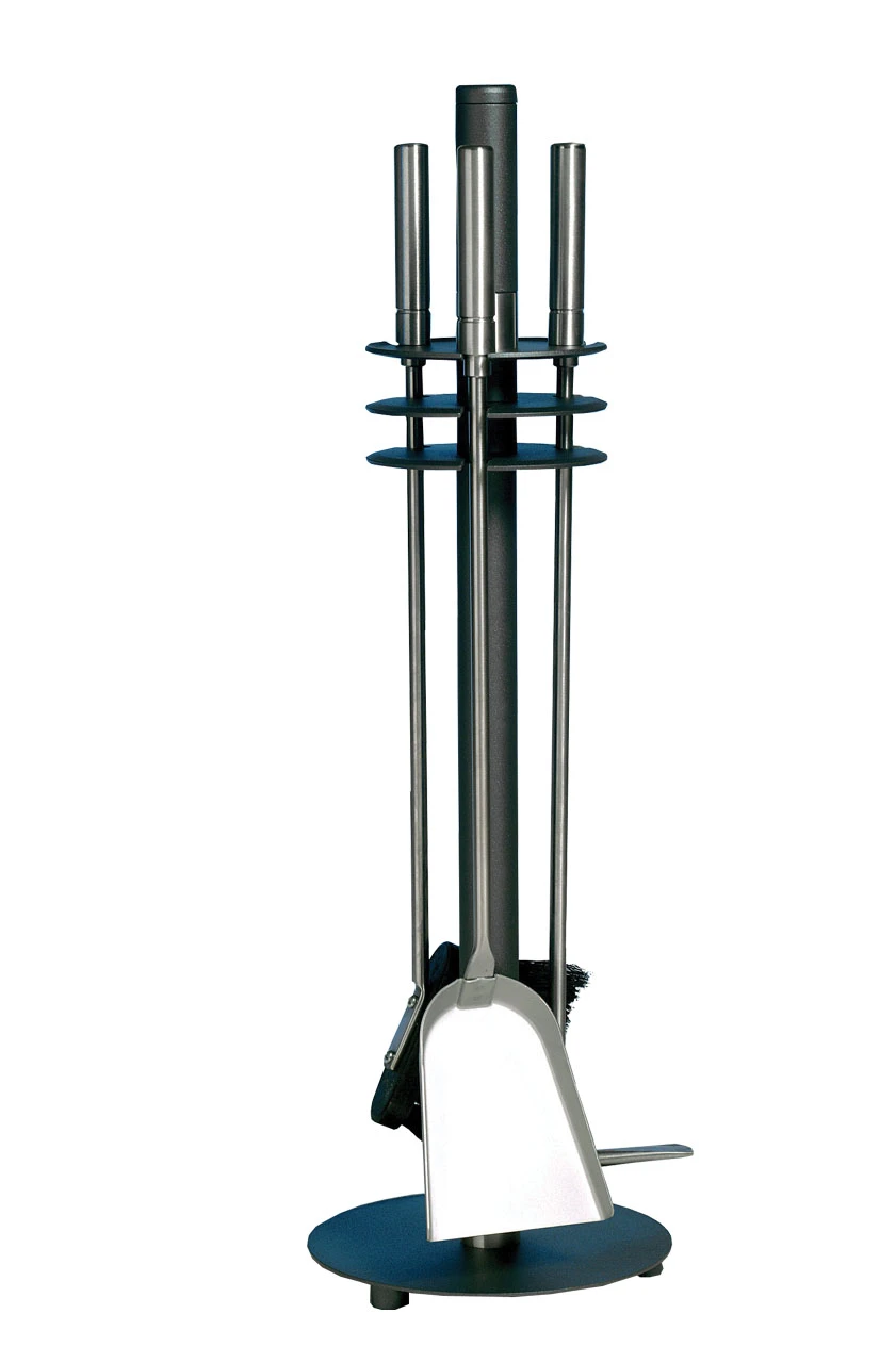 Kaminbesteck Lienbacher Aus Stahl, 3- Teilig, Anthrazit Beschichtet, Ø 20 X 65 Cm 4 Kaminbesteck Lienbacher Aus Stahl, 3- Teilig, Anthrazit Beschichtet, Ø 20 X 65 Cm – Bild 2