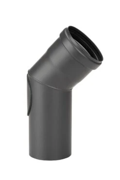 Pellet-Ofenrohrbogen Stahl 45° Schwarz Mit Putztür 8 Pellet-Ofenrohrbogen Stahl 45° Schwarz Mit Putztür -Kamin Heizgeräte 3464 1