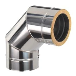 Schornstein Winkel 90° Doppelwandig - Eka Chromos D 25 -Kamin Heizgeräte 346af6d7f93a7d3aba506e81bda1ed45