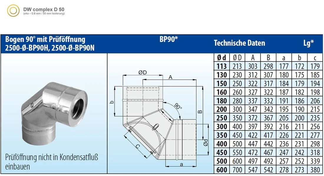 Schornstein Winkel 90° Doppelwandig Mit Prüföffnung Verkupfert - Eka Complex D 50 9 Schornstein Winkel 90° Doppelwandig Mit Prüföffnung Verkupfert - Eka Complex D 50 – Bild 7