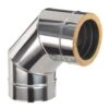 Schornstein Winkel 90° Doppelwandig - Eka Chromos D 25 2 Schornstein Winkel 90° Doppelwandig - Eka Chromos D 25 -Kamin Heizgeräte 3923 0
