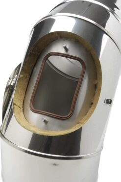 Schornstein Winkel 90° Doppelwandig Mit Prüföffnung - Eka Chromos D 25 -Kamin Heizgeräte 3924 4