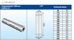 Schornsteinrohr 1080 Mm Doppelwandig Verkupfert - Eka Complex D 50 -Kamin Heizgeräte 3943 1