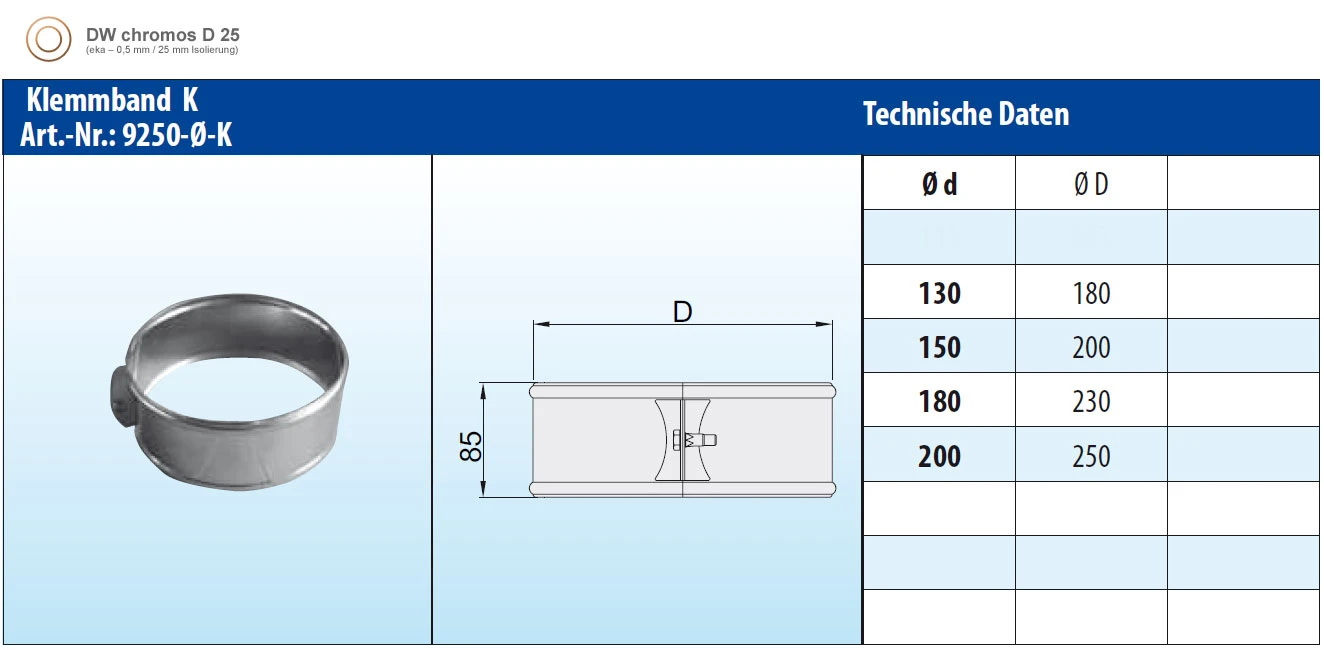 Klemmband Edelstahl Doppelwandig - Eka Chromos D 25 5 Klemmband Edelstahl Doppelwandig - Eka Chromos D 25 – Bild 3
