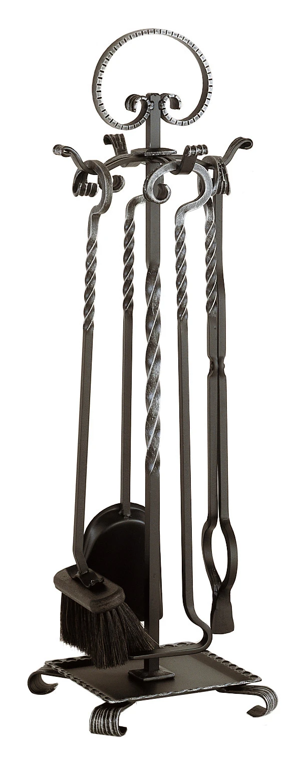 Kaminbesteck Heibi Aus Schmiedeeisen, 4- Teilig, Schwarz Antik 4 Kaminbesteck Heibi Aus Schmiedeeisen, 4- Teilig, Schwarz Antik – Bild 2