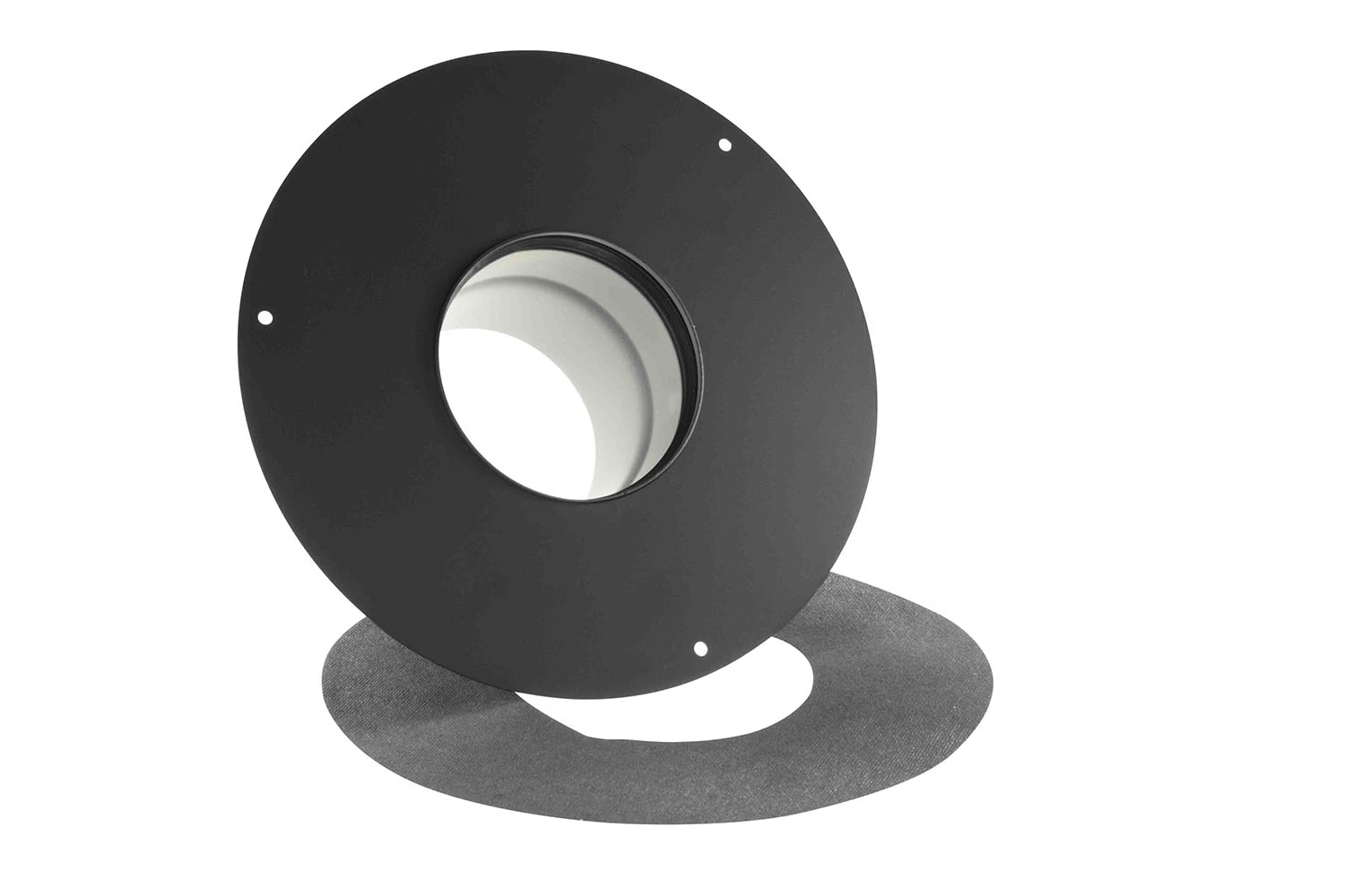 Wandrosette Mit Muffe Für Pellet-Ofenrohr Schwarz 3 Wandrosette Mit Muffe Für Pellet-Ofenrohr Schwarz