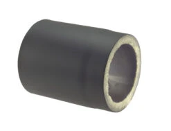 Rauchrohr Stahl Doppelwandig 500 Mm Ø 150 Mm Schwarz -Kamin Heizgeräte 5626 1