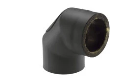 Rauchrohrbogen Stahl 2x 45° Doppelwandig Ø 150 Mm Schwarz Mit Prüföffnung