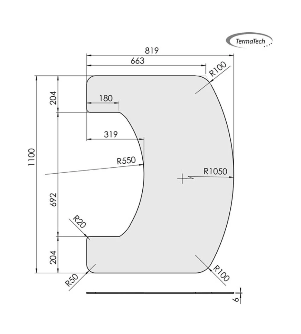 Glas-Vorlegeplatte TermaTech Kaminofen TT22, 6 Mm 4 Glas-Vorlegeplatte TermaTech Kaminofen TT22, 6 Mm – Bild 2