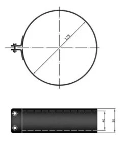 Rohrschelle Für Rauchrohr Stahl Schwarz Mit Dichtung -Kamin Heizgeräte 6766 1