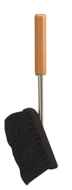 Kaminbesen Edelstahl Mit Buchengriff Lienbacher, Matt Gebürstet