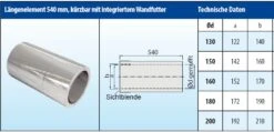 Schornsteinrohr Edelstahl 540 Mm Doppelwandig Kürzbar Wandfutter - Eka Cosmos D 25 -Kamin Heizgeräte 6cf6f7d706fb8448962080d0bd7873b5