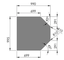 Kamin Bodenplatte, 2 Mm Stahl, Sechseck 1000 X 1000 Mm, Hellgrau -Kamin Heizgeräte 9e30aa9896f72bc604f68f1ee4020928