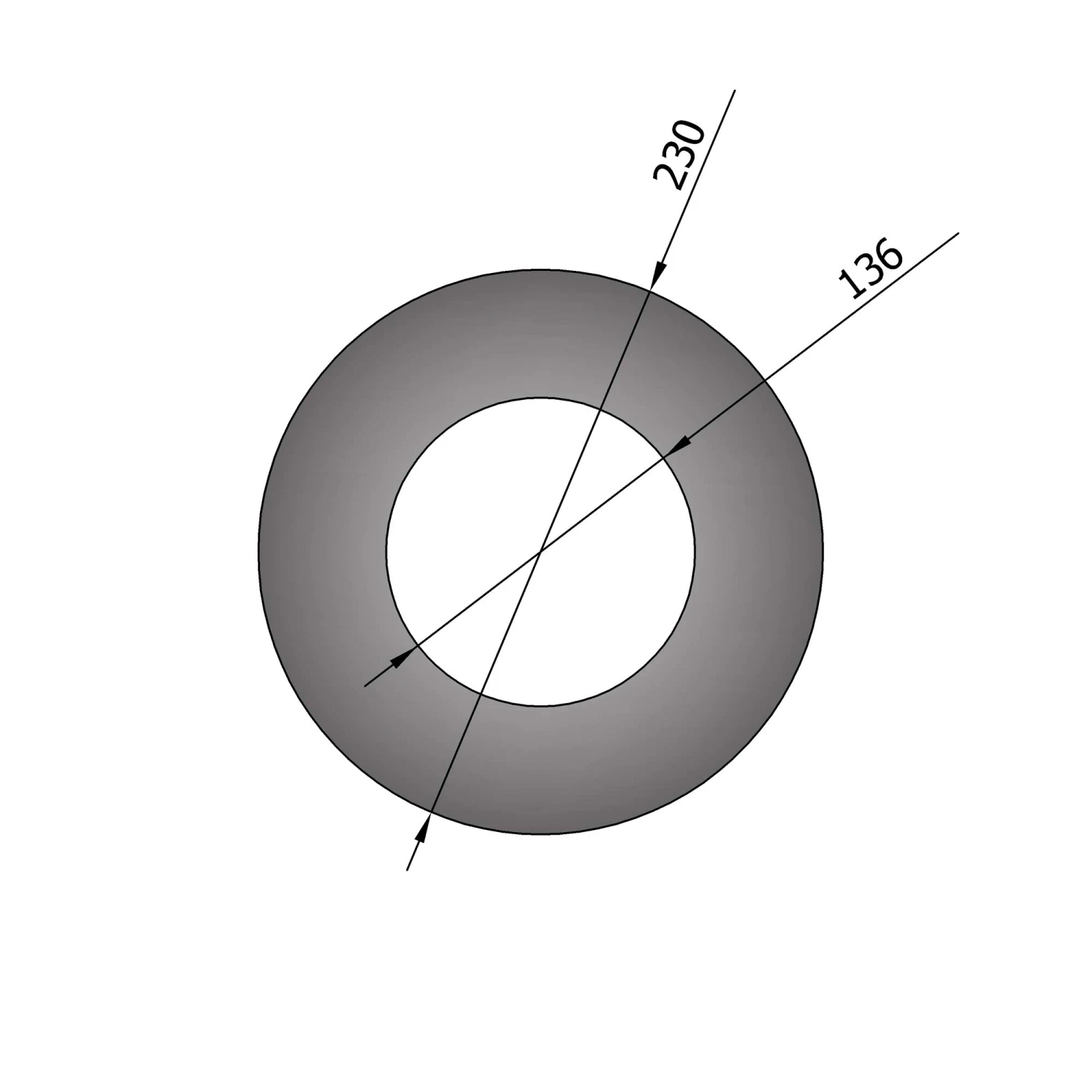 Wandrosette Stahl Randbreite 50 Mm Hellgrau 4 Wandrosette Stahl Randbreite 50 Mm Hellgrau – Bild 2