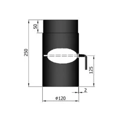 Rauchrohr Stahl 250 Mm Schwarz Mit Drosselklappe -Kamin Heizgeräte ef43aa7b527caef118f04f3dd2eb1a14